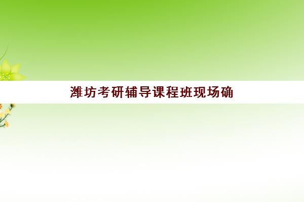 潍坊考研辅导课程班现场确认指南：时间表、材料清单与高效操作流程