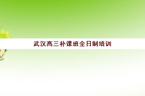 武汉高三补课班全日制培训机构有哪些学校？2025年最新十大机构排名、特色对比与科学择校指南