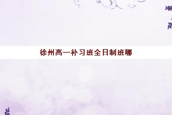 徐州高一补习班全日制班哪个机构好一点啊？2025年最新排名与科学择校全指南