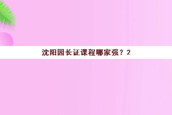 沈阳园长证课程哪家强？2025年精品机构服务竞争力解析报告