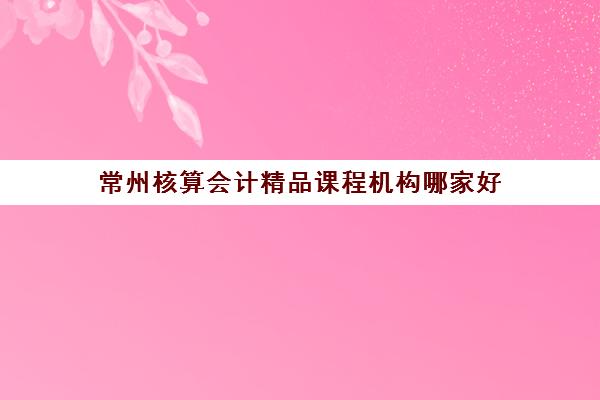 常州核算会计精品课程机构哪家好(实力排名)？2025年最新权威榜单、课程特色与择校全攻略