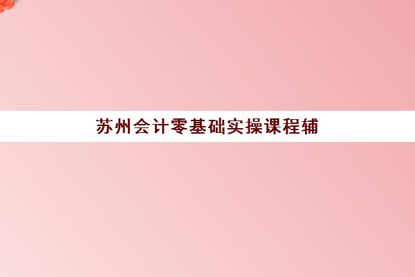 苏州会计零基础实操课程辅导班有哪些学校招生？2025年苏州仁和会计、才思教育等机构课程详情与择校指南