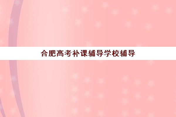 合肥高考补课辅导学校辅导机构哪家强些啊？2025年权威排名榜单、各校特色解析与择校全攻略
