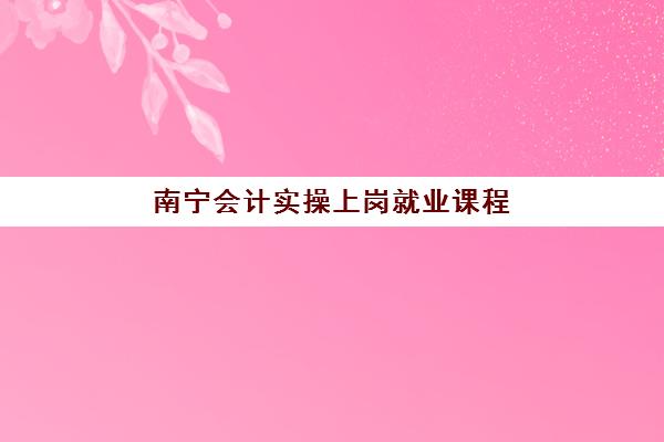 南宁会计实操上岗就业课程集训营排名一览表最新？2025年权威机构测评与择校避坑全指南
