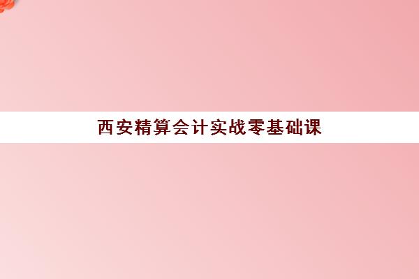 西安精算会计实战零基础课程封闭学校有哪些？2025年权威机构名单与择校全攻略