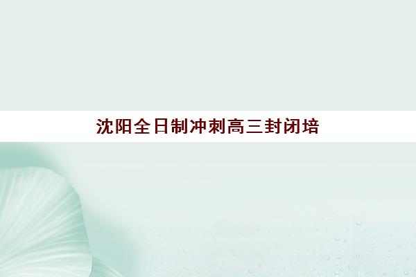 沈阳全日制冲刺高三封闭培训基地在哪个位置？2025年最新校区地址地图与择校全指南