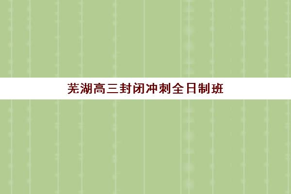 芜湖高三封闭冲刺全日制班哪个机构好一点啊？2025年最新TOP5权威排名、择校避坑攻略与性价比对比全解析