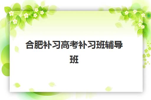 合肥补习高考补习班辅导班有哪些机构好？2025年最新排名、择校指南与成功案例解析
