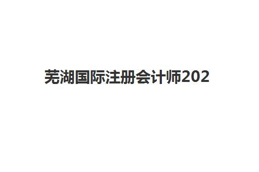 芜湖国际注册会计师2025报名时间表如何查询？最新时间节点、报名流程与备考全攻略