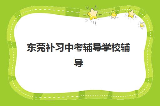 东莞补习中考辅导学校辅导机构那家比较好？2025年十大实力机构深度测评与择校指南